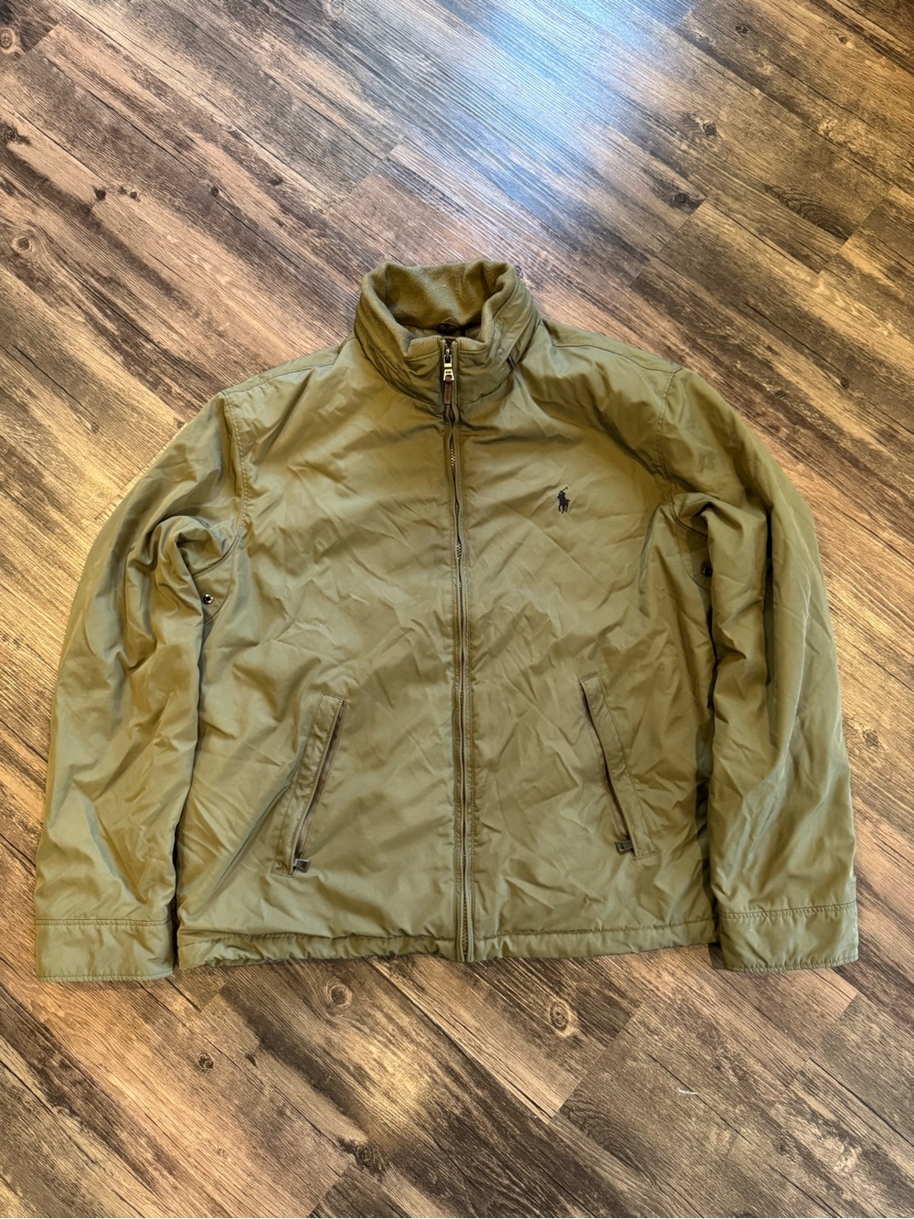 Polo Ralph Lauren Perry Jacket Full Zip Olive Green Fleece XL